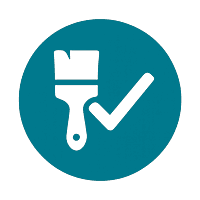 Quality craftsmanship icon of a paint brush